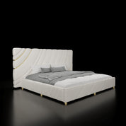 Etienne Beige-Brushed Gold Bed