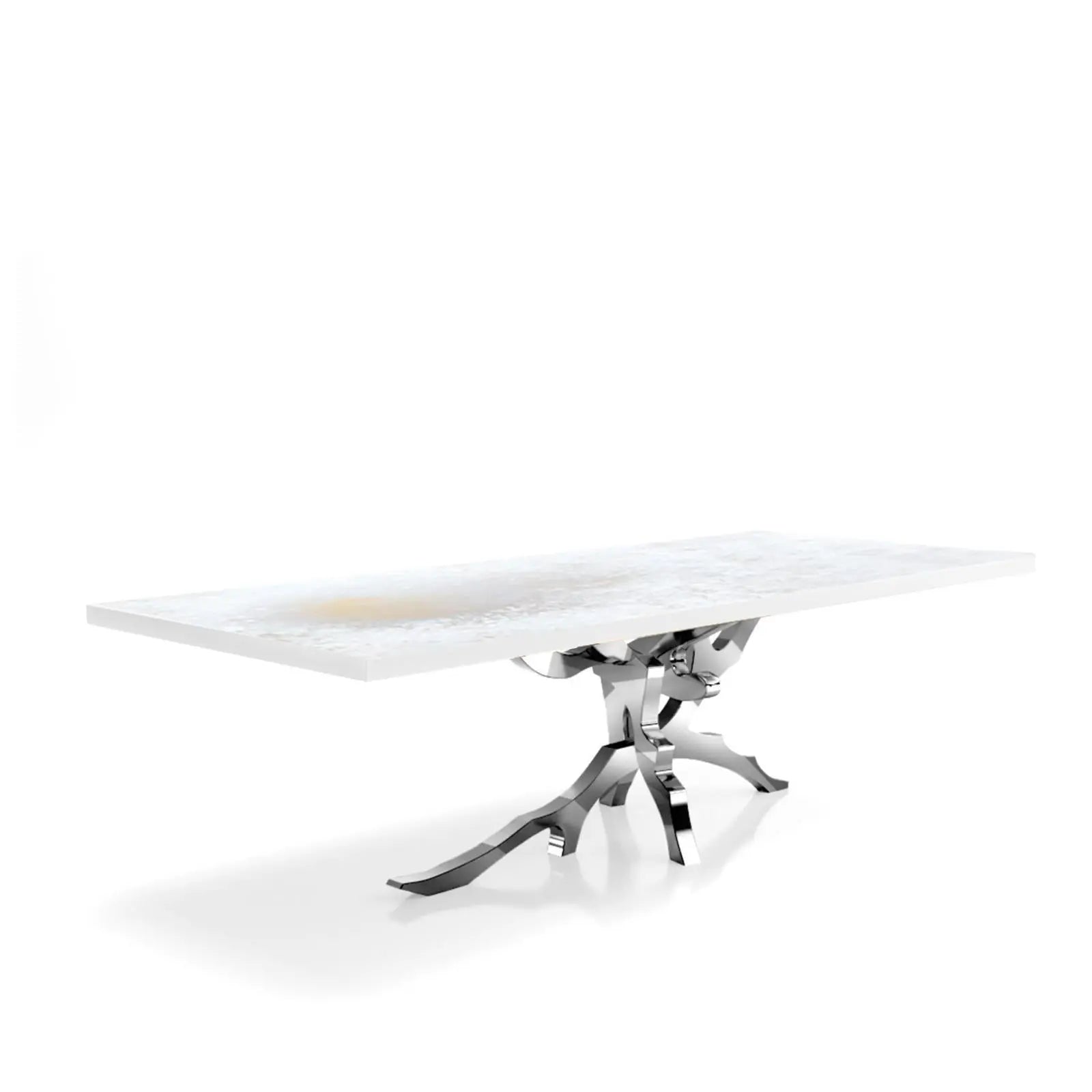 Albero Silver White Art Top Large Dining Table