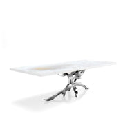 Albero Silver White Art Top Large Dining Table