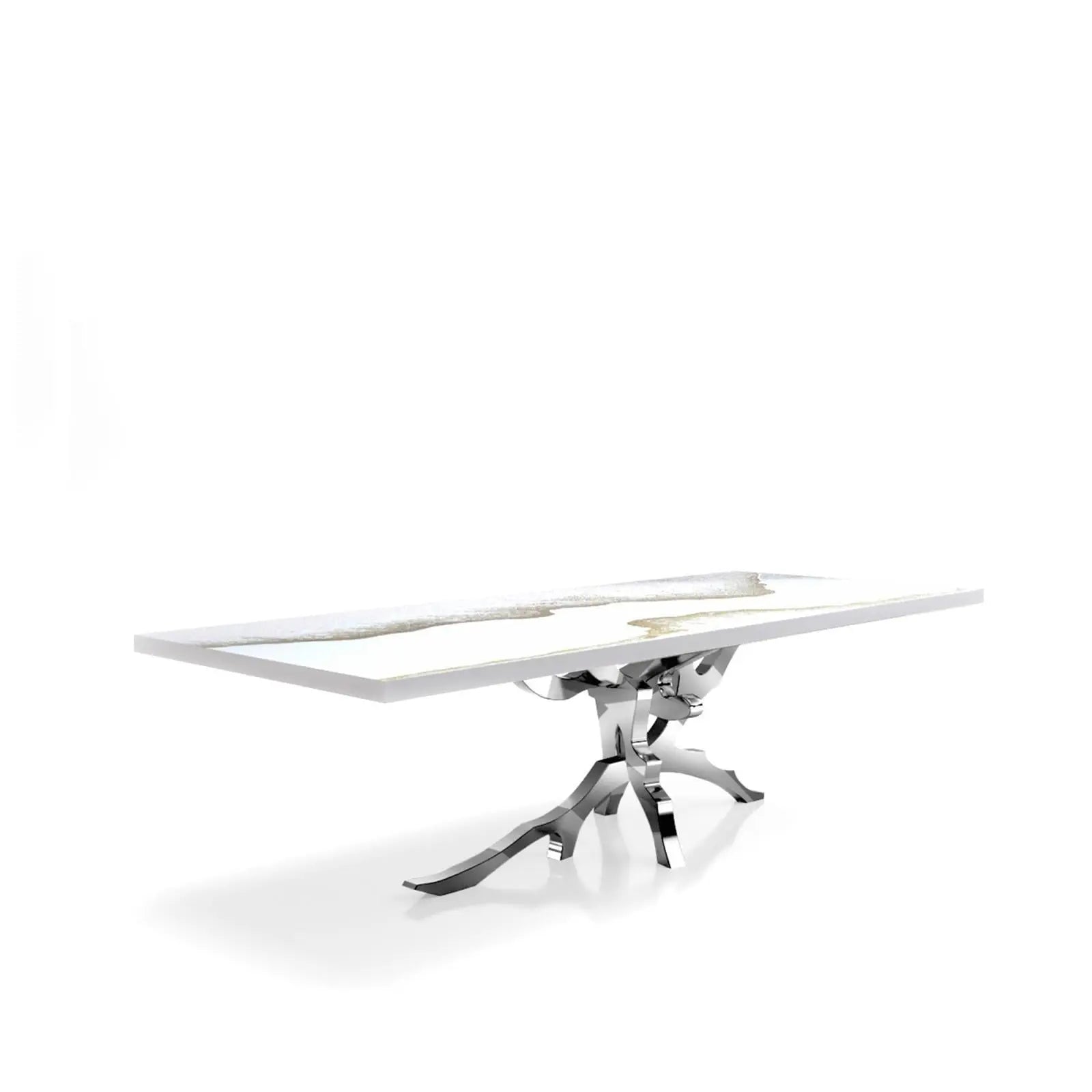 Albero Silver White Mountain Top Small Dining Table