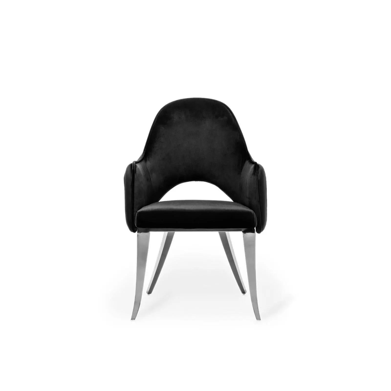alegra silver black dining chair