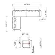 antonio white modern 9 sectional