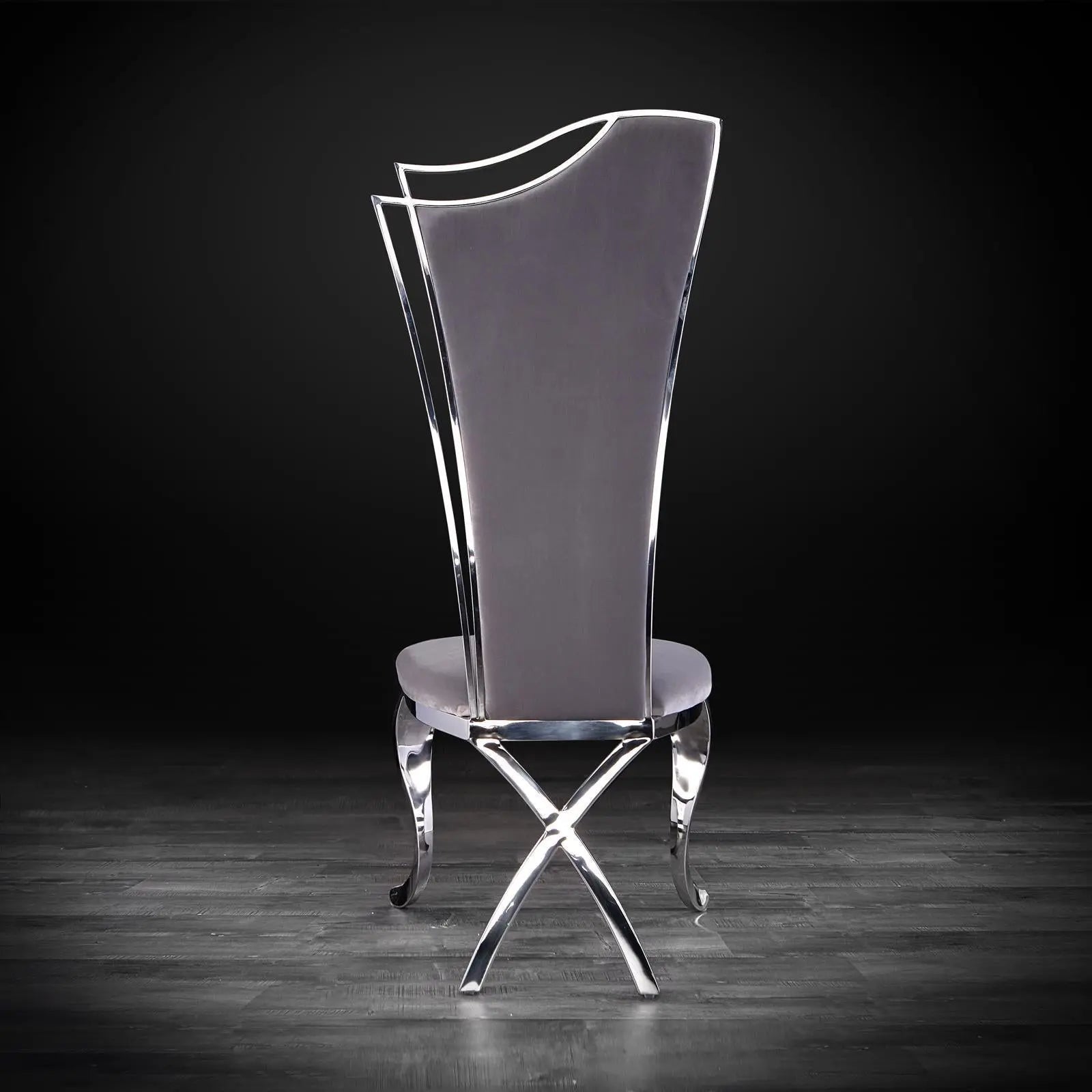 belladona gray luxury dining chair