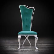 belladonna silver dark green velvet modern dining chair