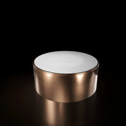 Bottini Brushed Rose Gold Round Coffee Table   My Store White-Large Coffee Table