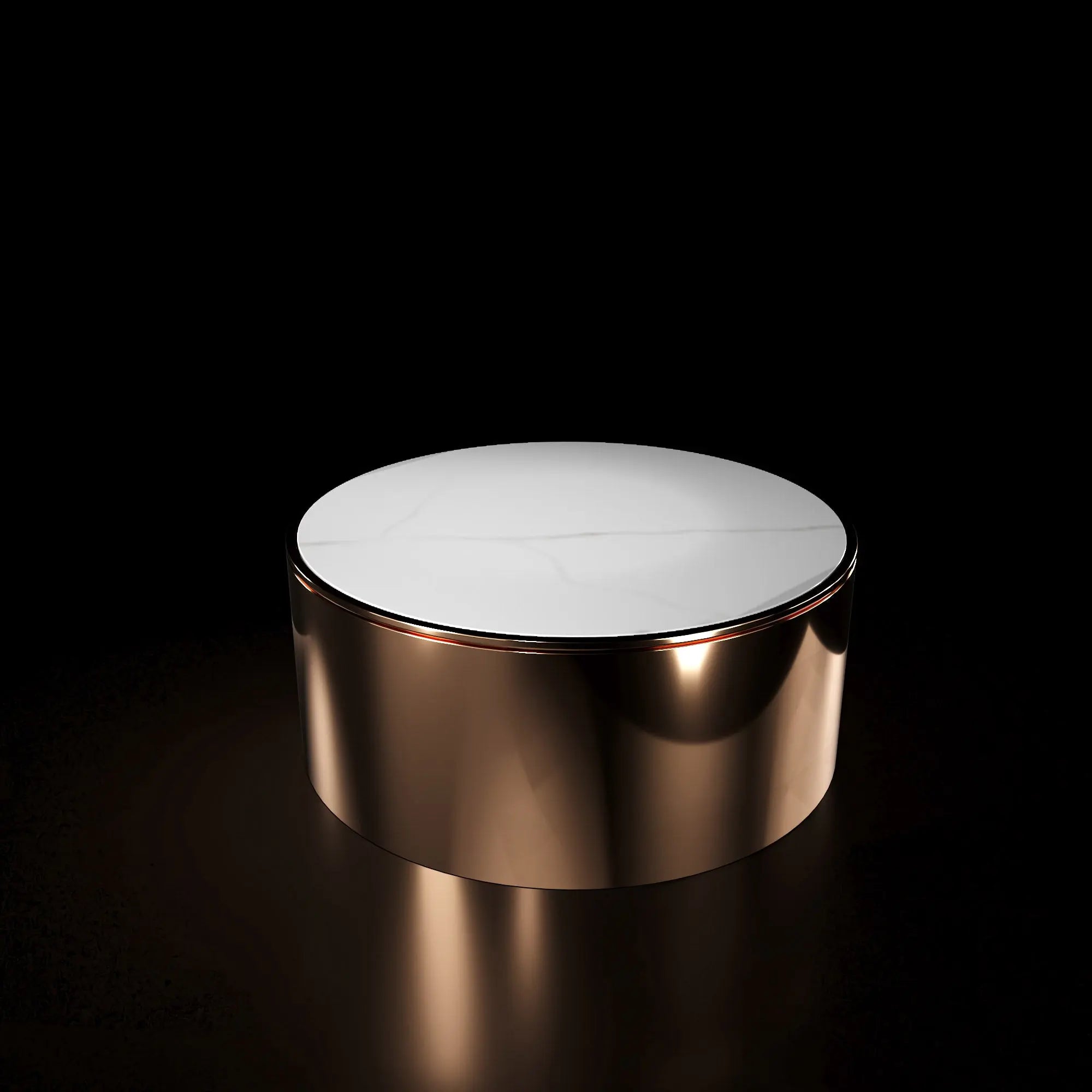 Bottini Rose Gold Round Coffee Table   My Store White-Large Coffee Table