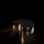 Bottini Rose Gold Round Coffee Table   My Store Black-Medium Coffee Table