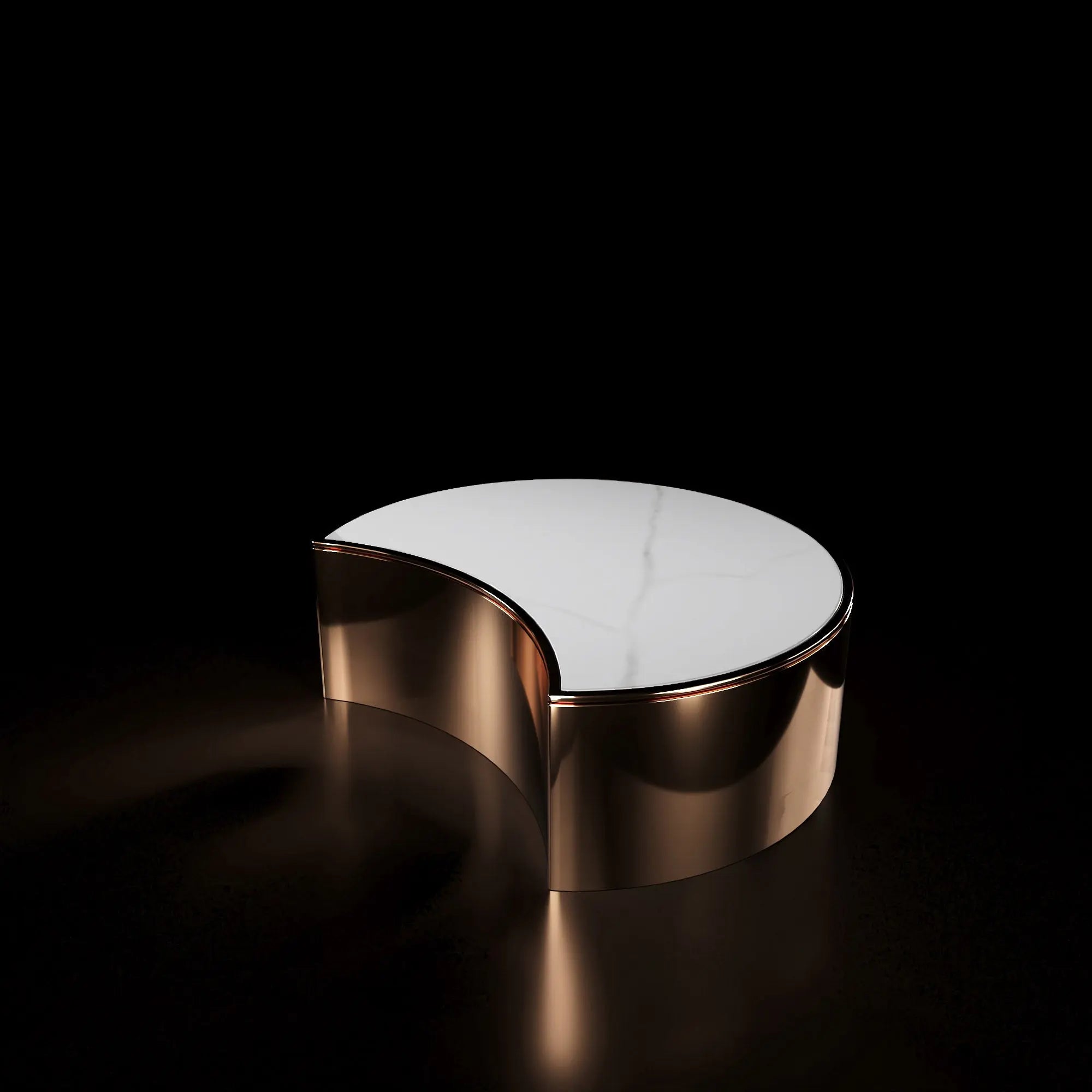 Bottini Rose Gold Round Coffee Table   My Store White-Medium Coffee Table