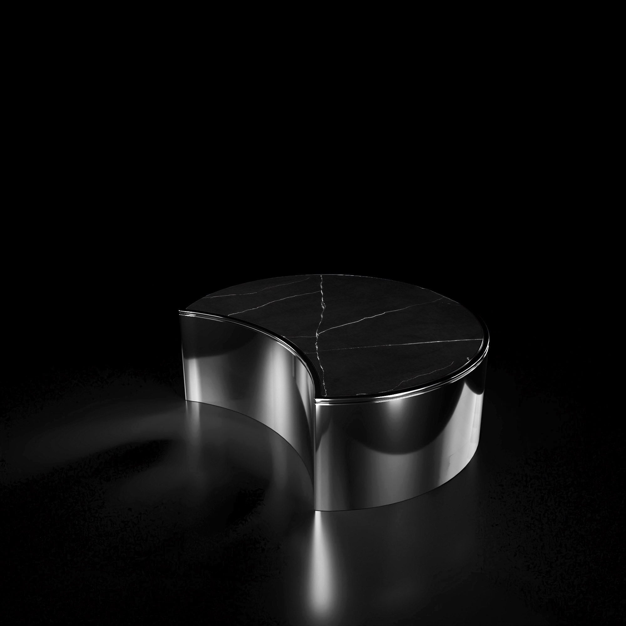 Bottini Smoked Black Round Coffee Table   My Store Black-Medium Coffee Table