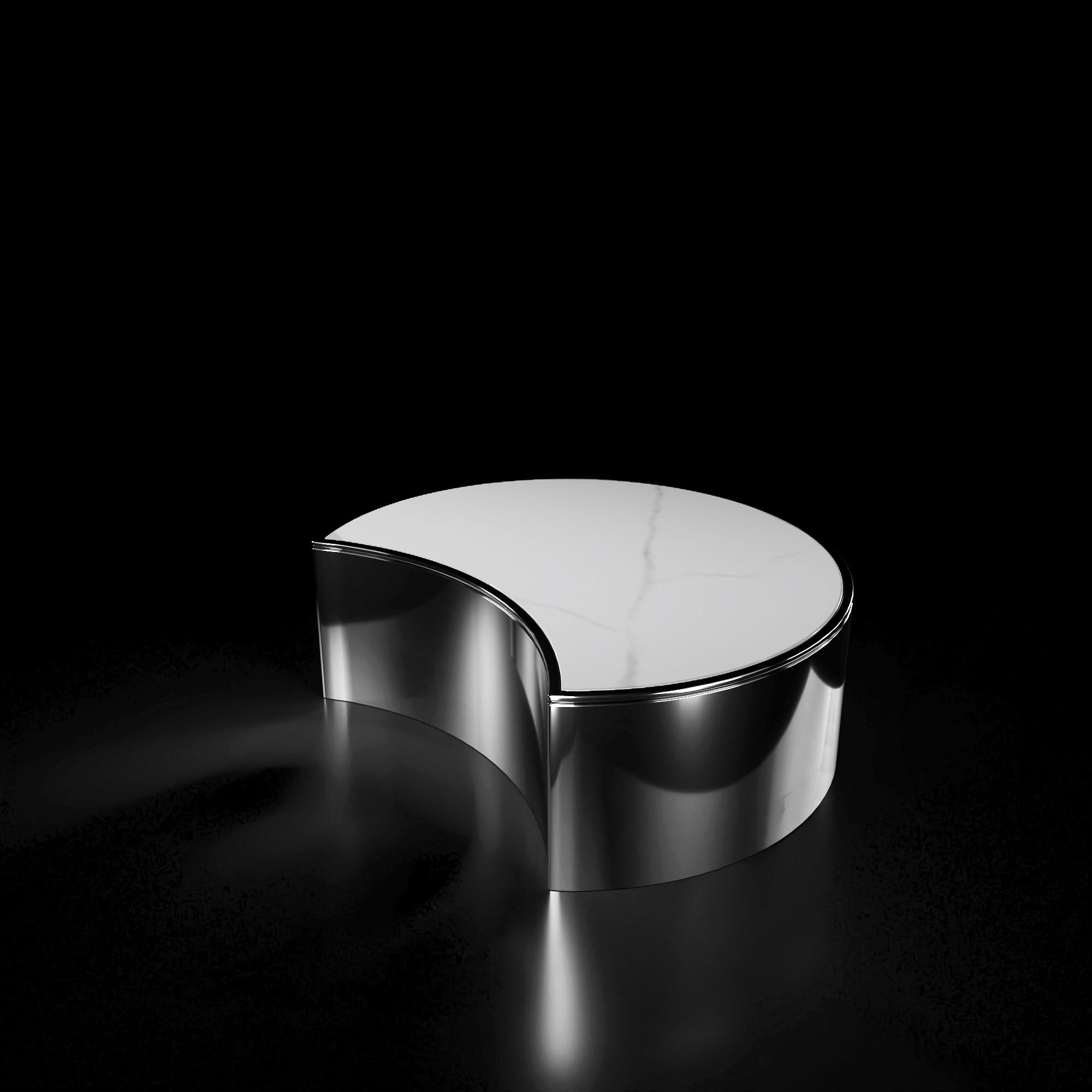 Bottini Smoked Black Round Coffee Table   My Store White-Medium Coffee Table