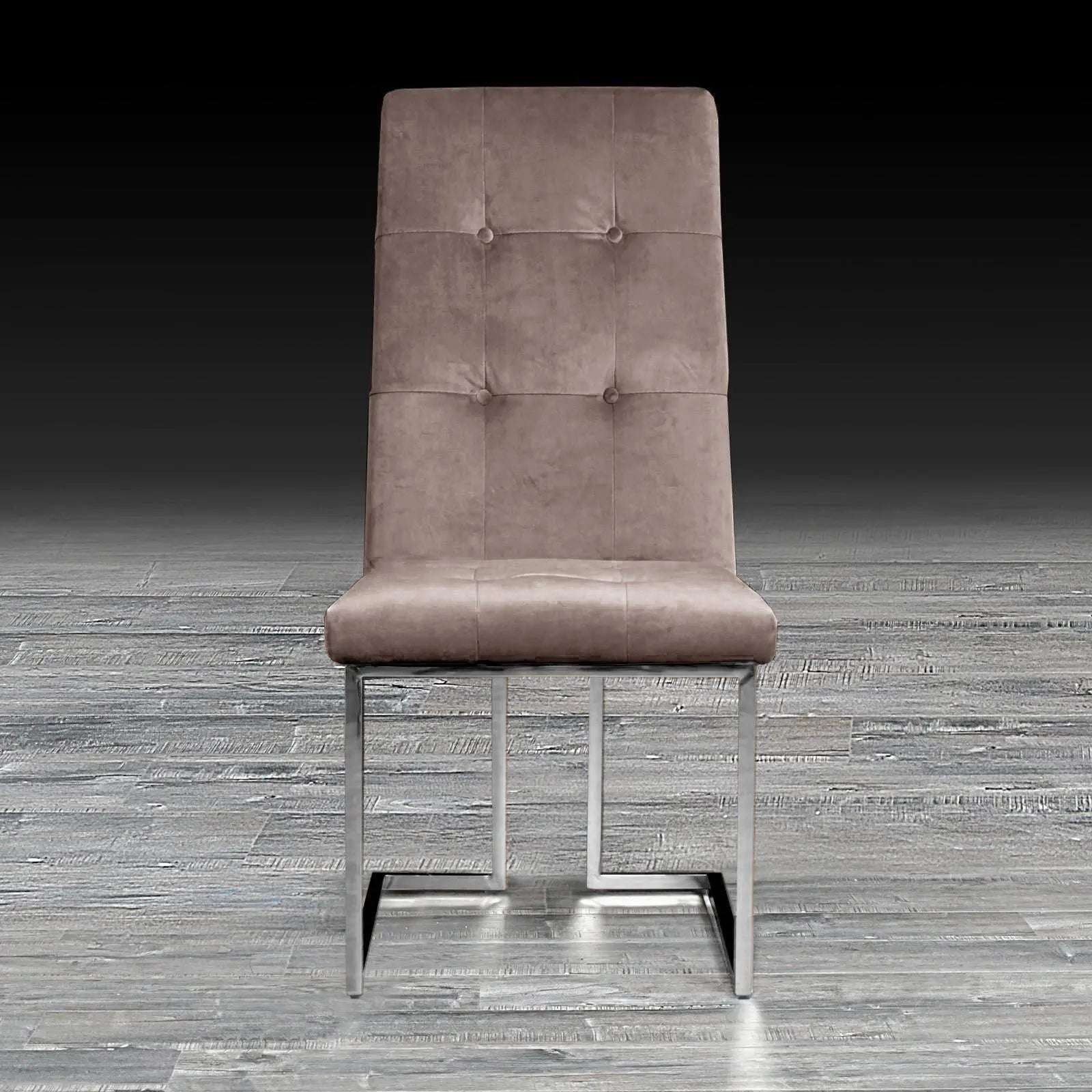 cameron taupe ss modern dining chair