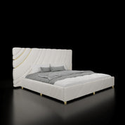 Etienne Beige-Brushed Gold Bed