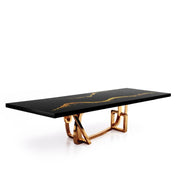 Flow Rose Gold Black Mountain Top Large Dining Table