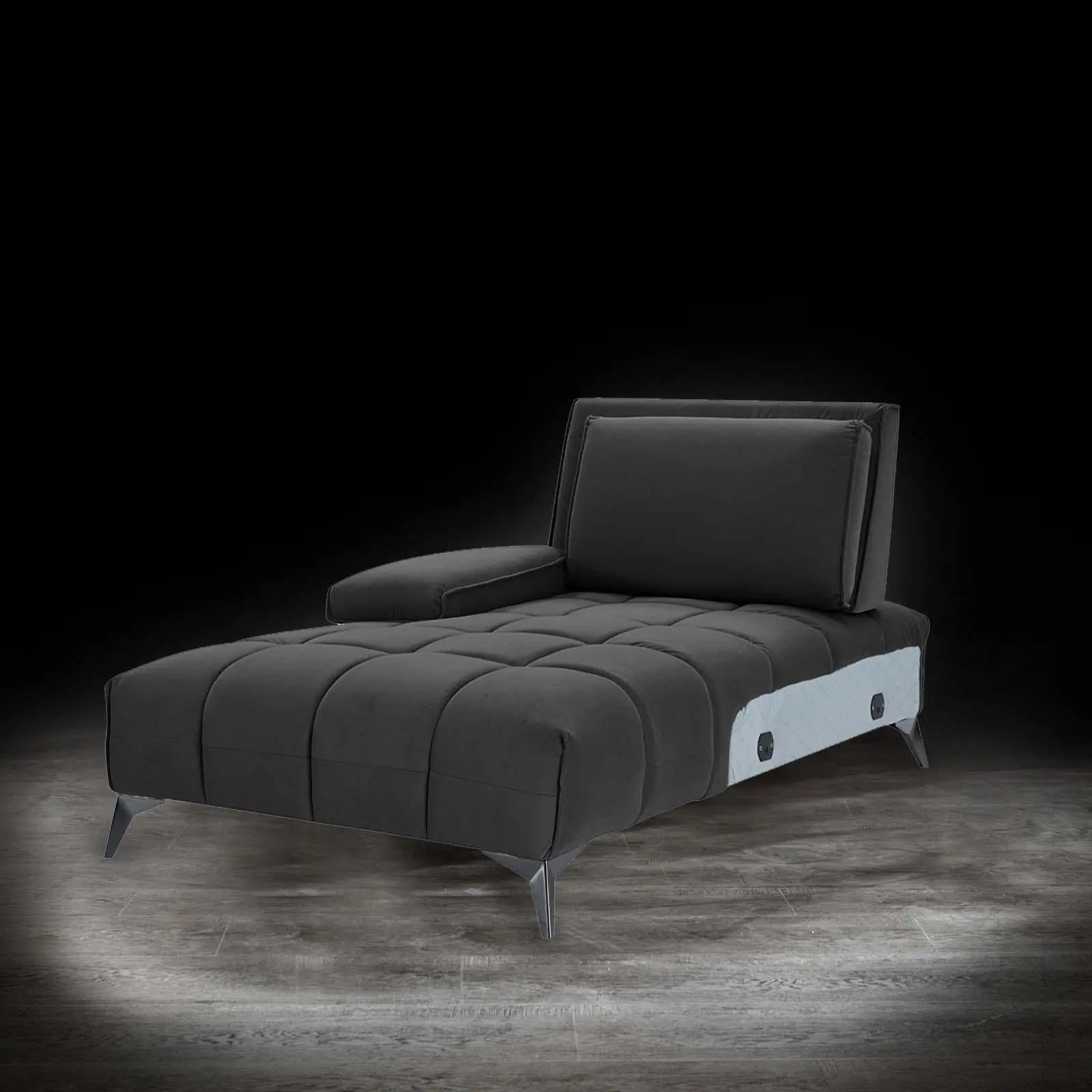francesco bl right sofa chaise black allamoda sectional