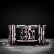 illusion round silver stylish coffee table