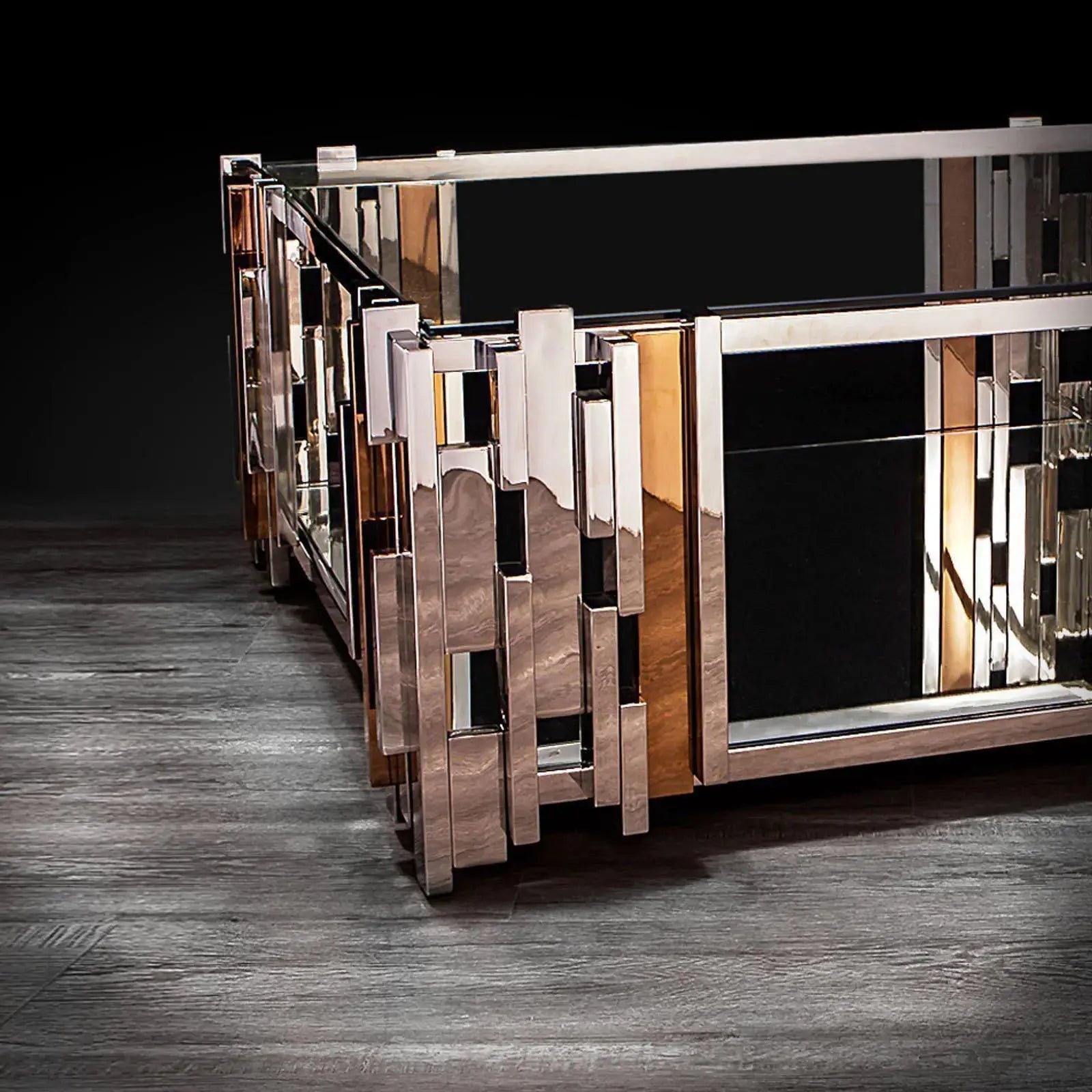 illusion square silver allamoda coffee table