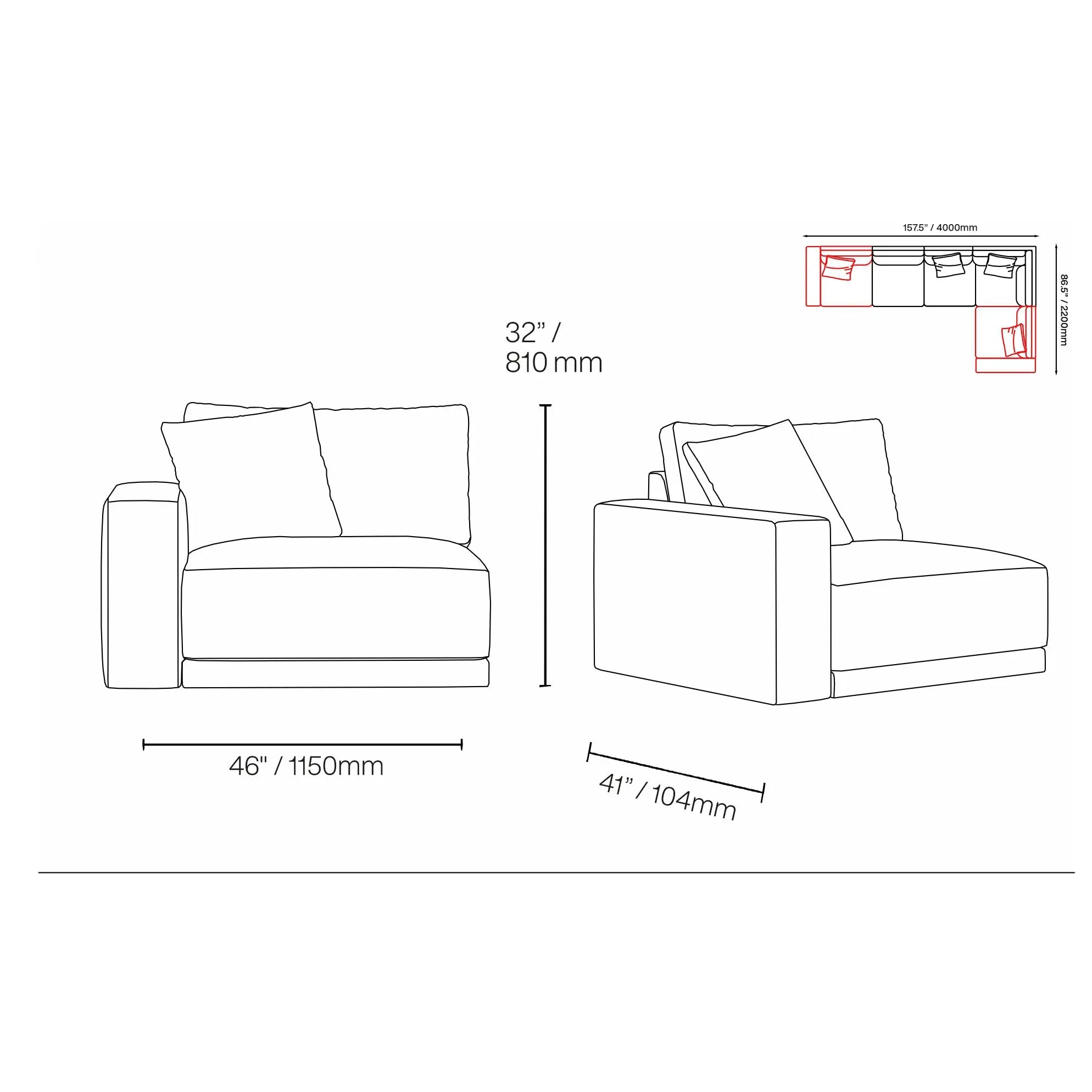 Lugano Five Pieces Sectional - My Store--Sectionals