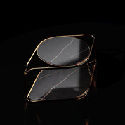 Lugano Rose Gold Coffee Table With Black Marble Top