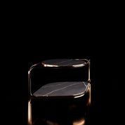 Lugano Rose Gold Coffee Table With Black Marble Top