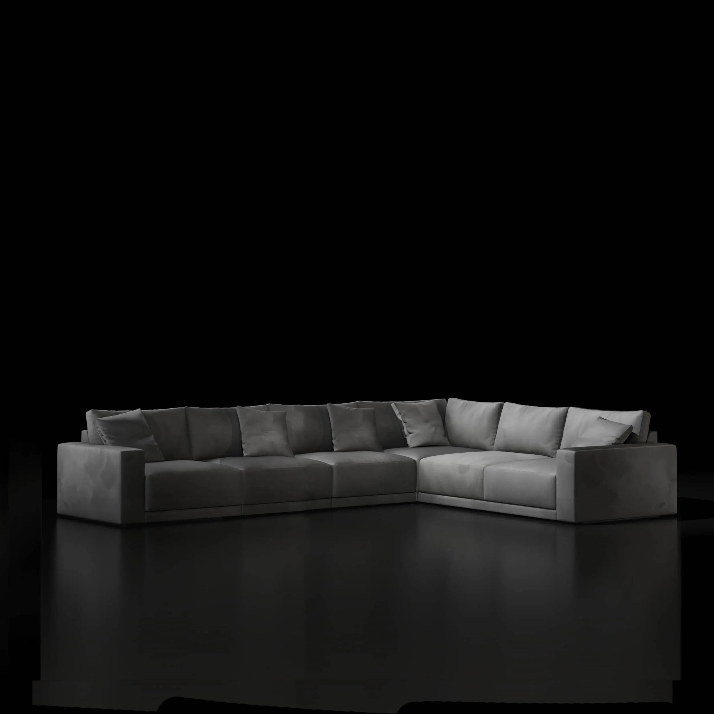 Lugano Six Pieces Sectional - My Store-Dark-Gray-Sectionals