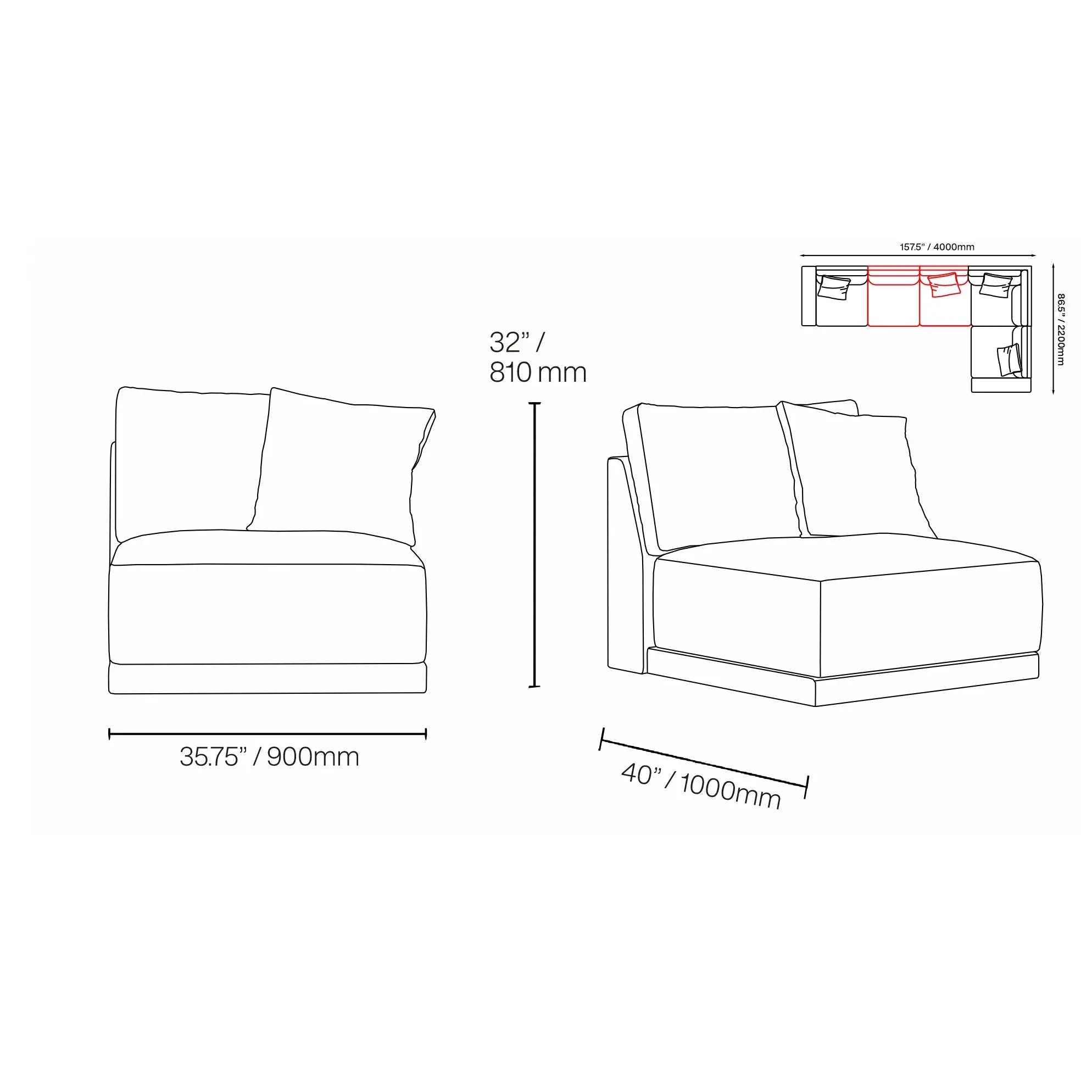 Lugano Six Pieces Sectional - My Store--Sectionals