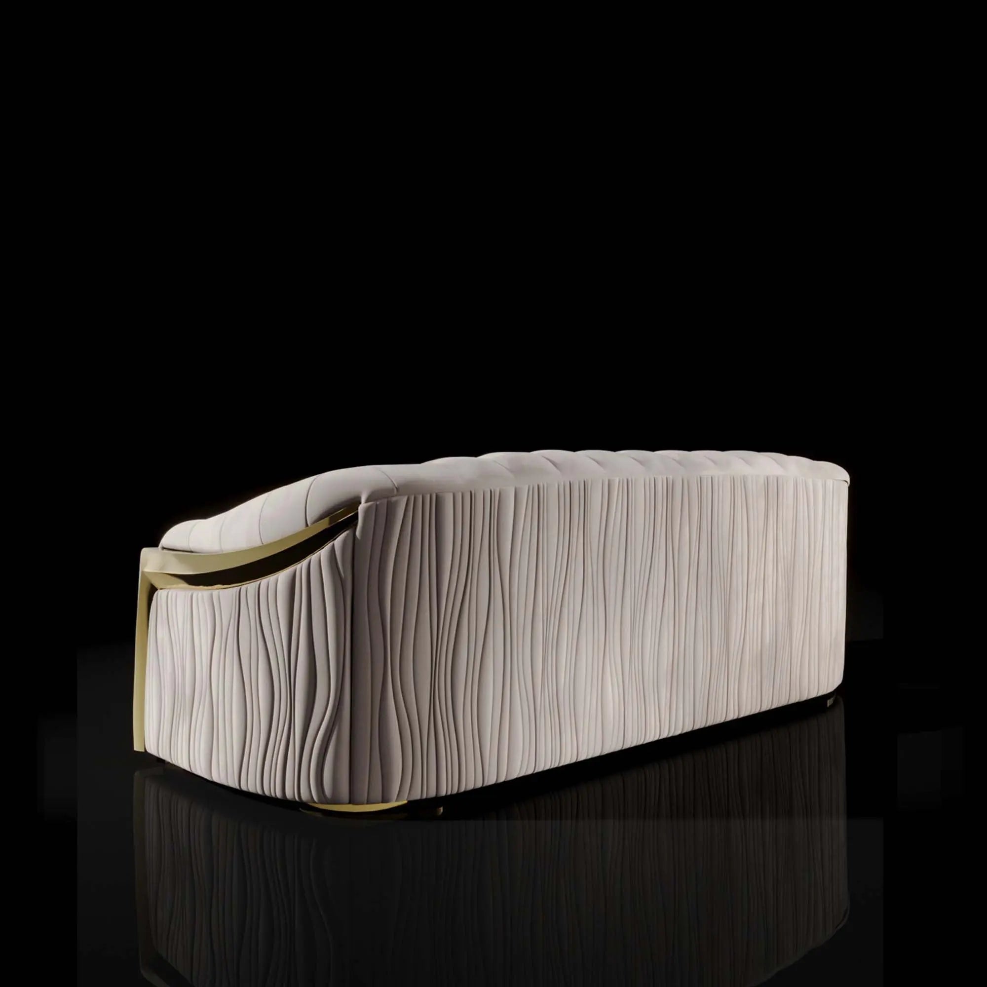 Massimo Lux Brushed Titanium Gold Sofa Set | Beige - My Store--Sofa Set