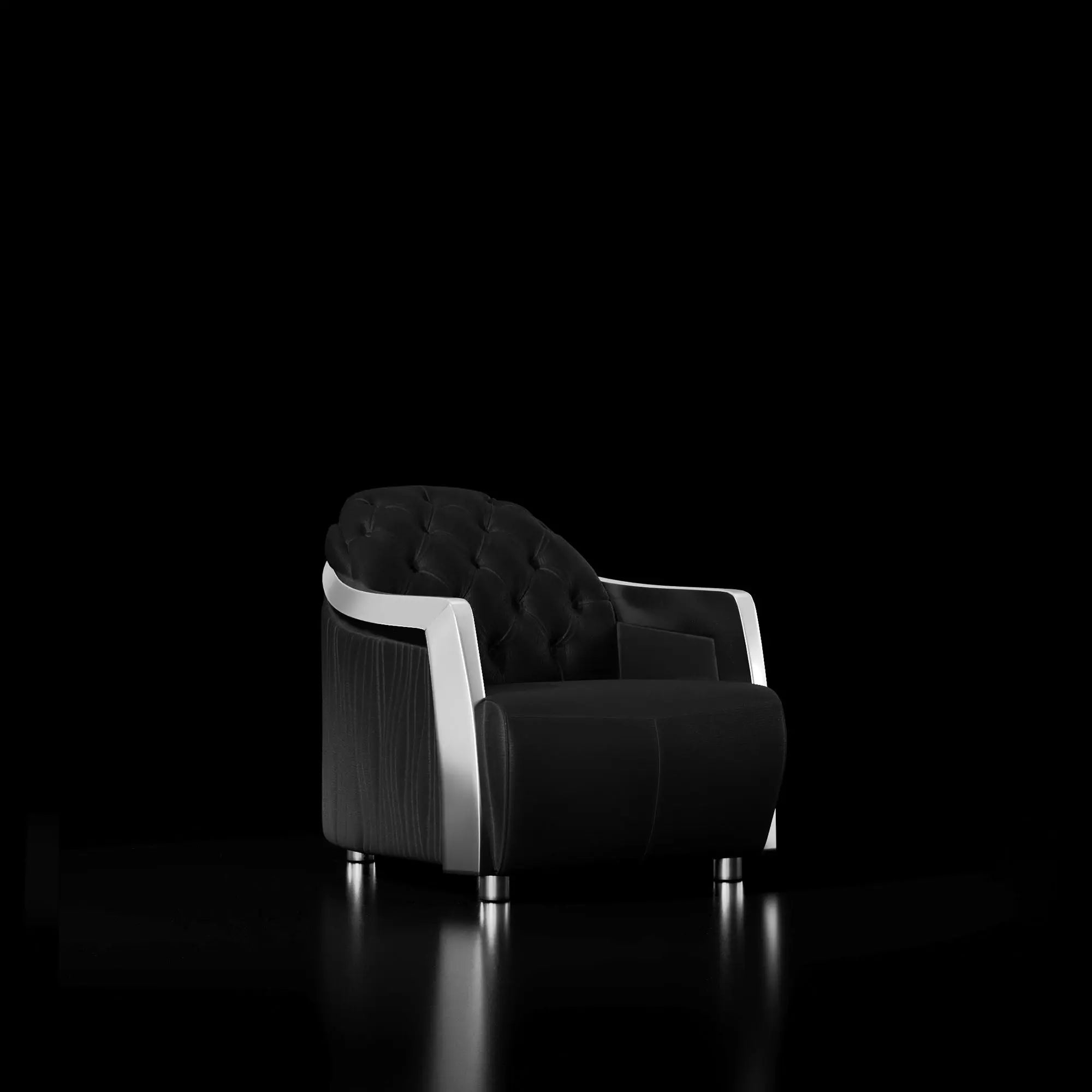 Massimo Lux Silver Sofa Set | Black - My Store-Chair-Sofa Set