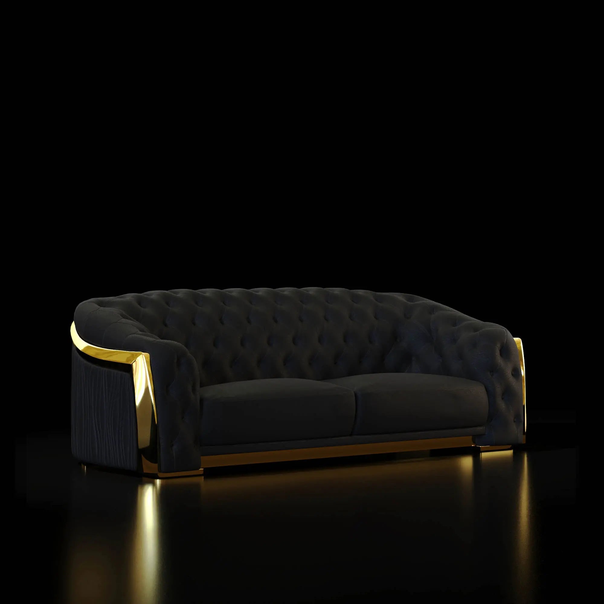 Massimo Lux Titanium Gold Sofa Set | Black - My Store-Sofa-Sofa Set