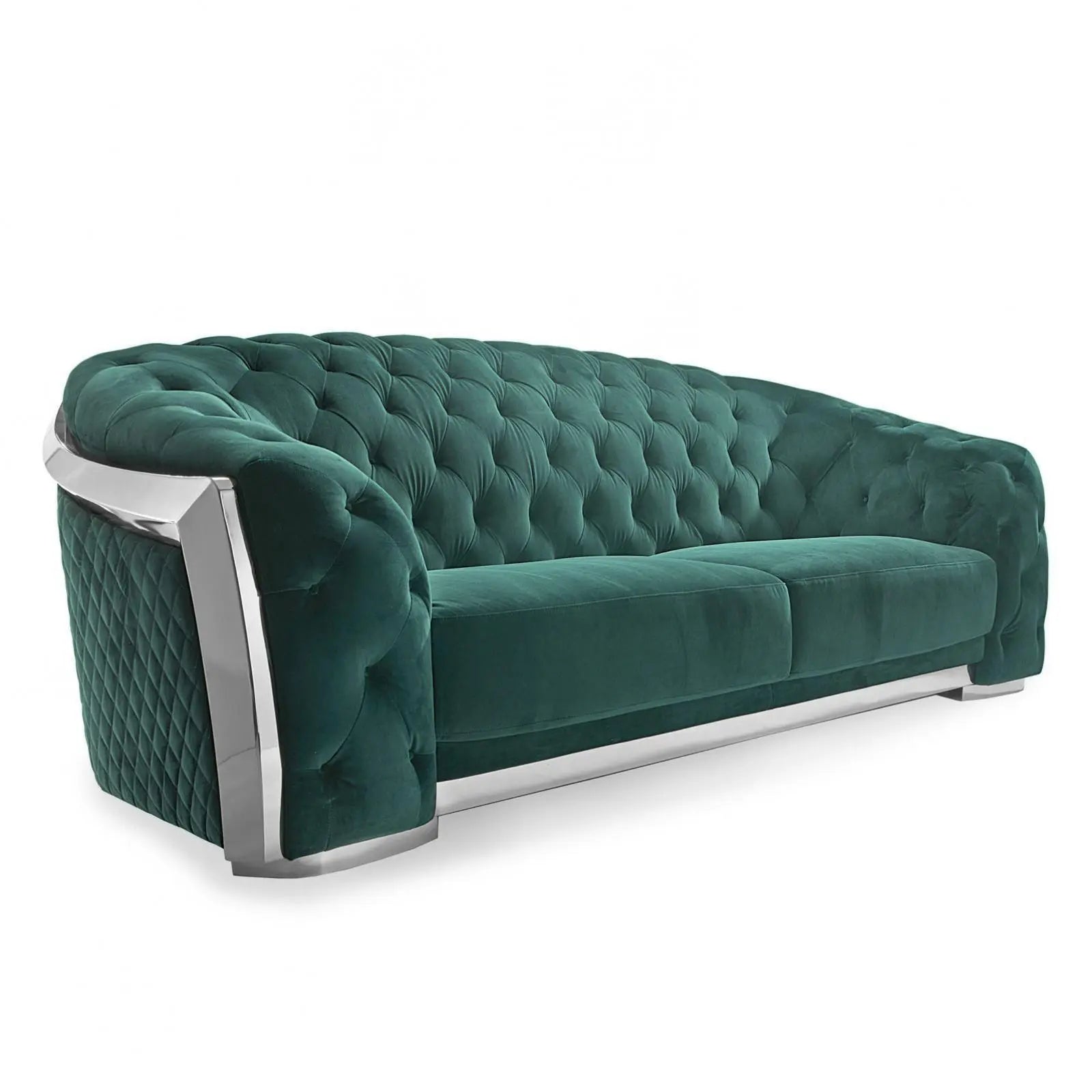 massimo silver dark green modern 7 sofa set