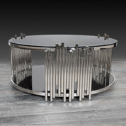 mauris round silver modern coffee table
