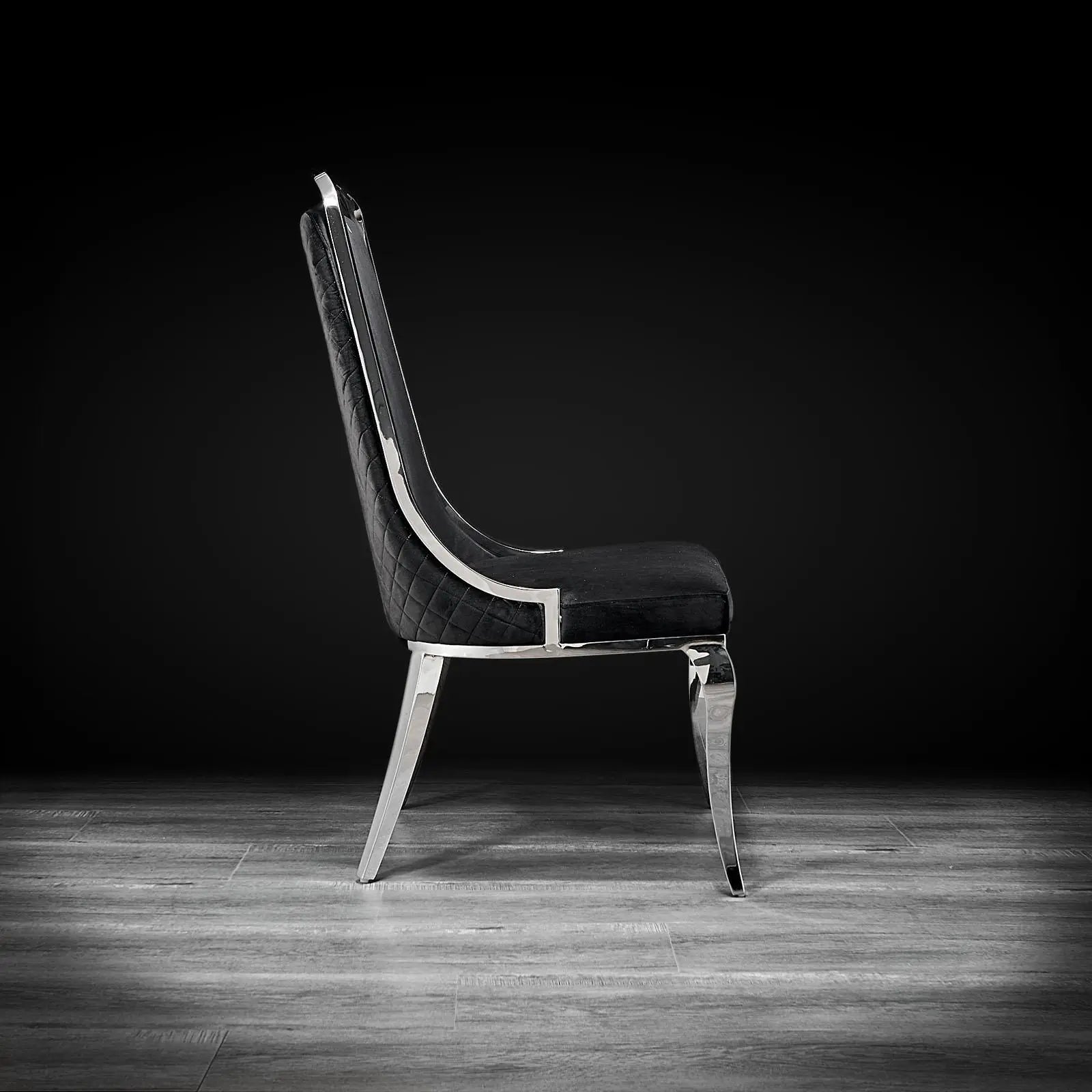 milano silver black allamoda dining chair