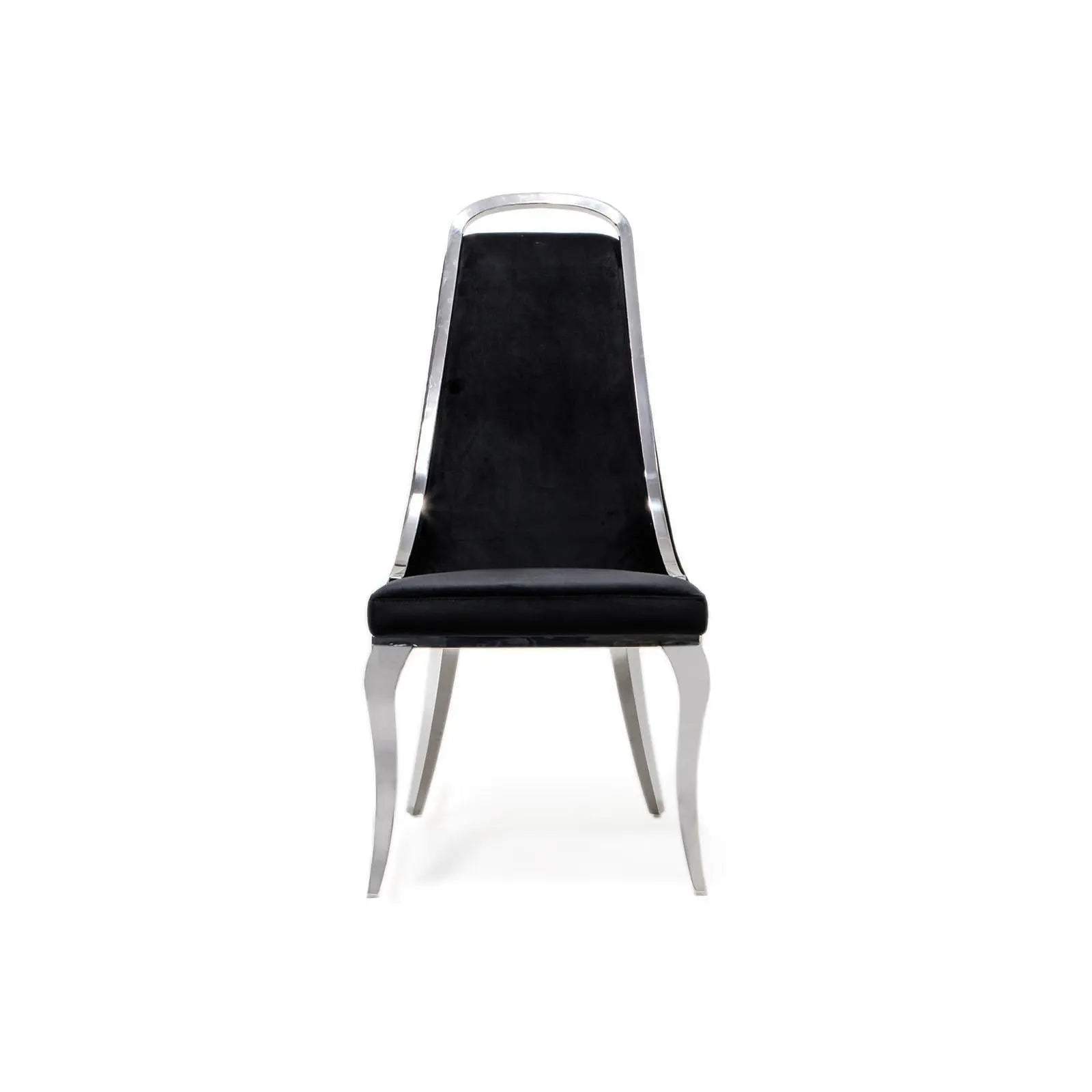 milano silver black dining chair