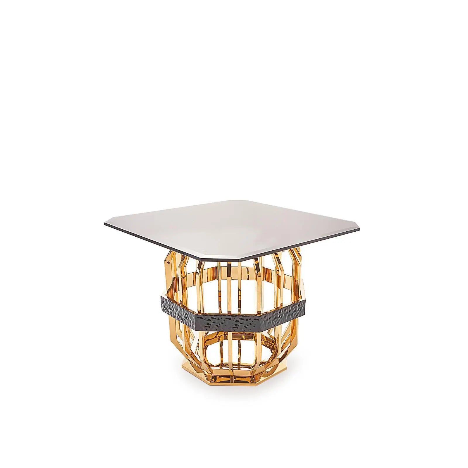 milano square gold glass allamoda 7 end table