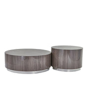 monaco round taupe modern 7 coffee table