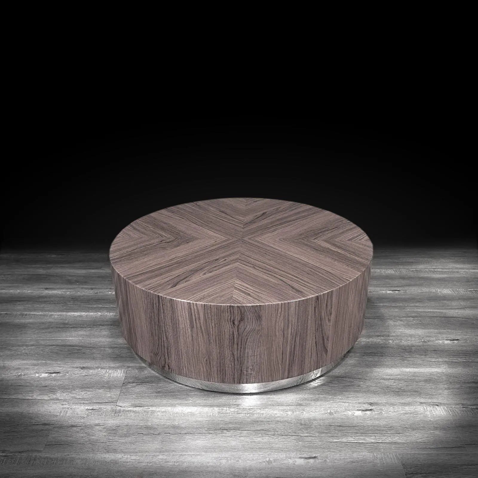 monaco round taupe stylish coffee table