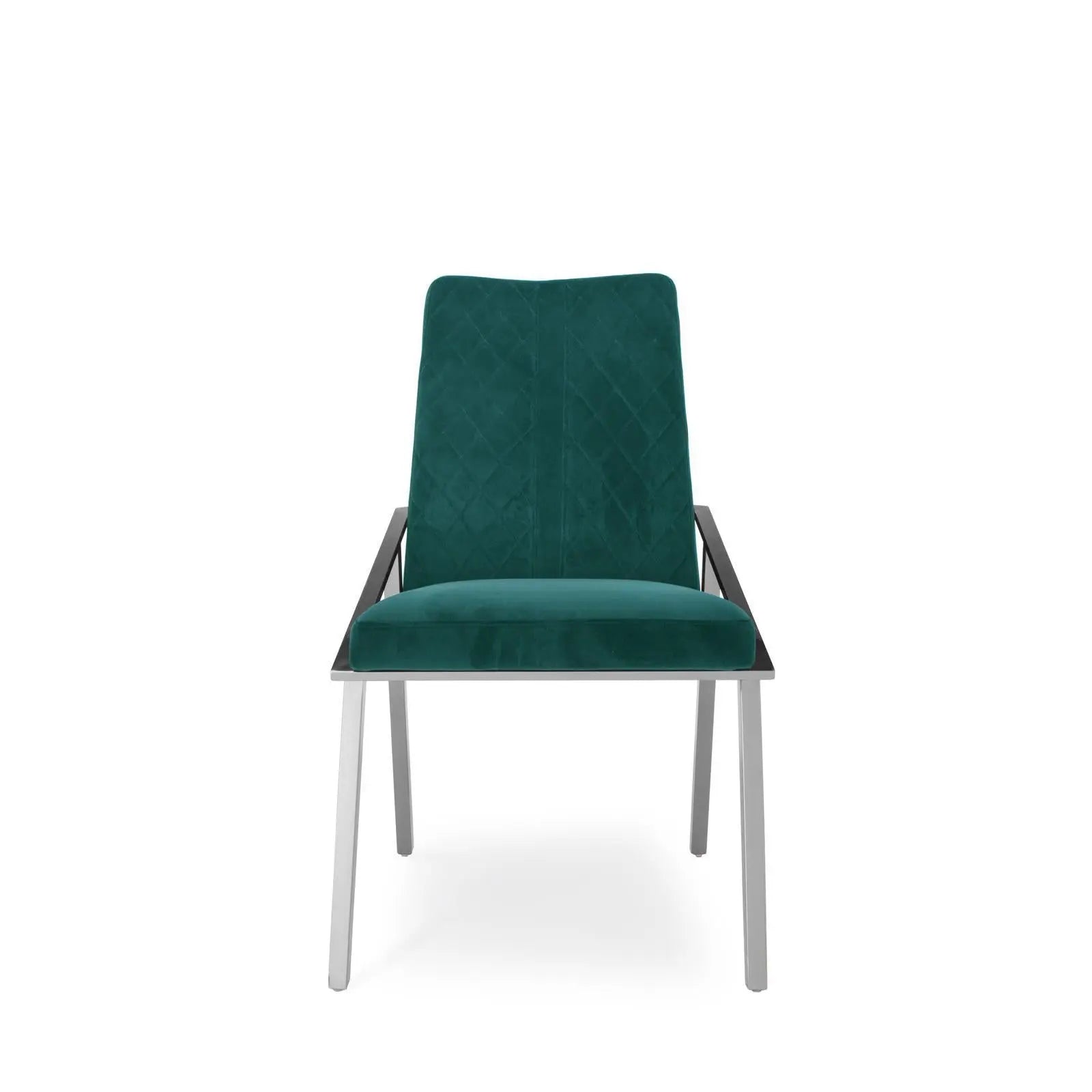 nolan silver dark green dining chair