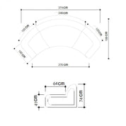 olivia light gray black stylish 1 sectional