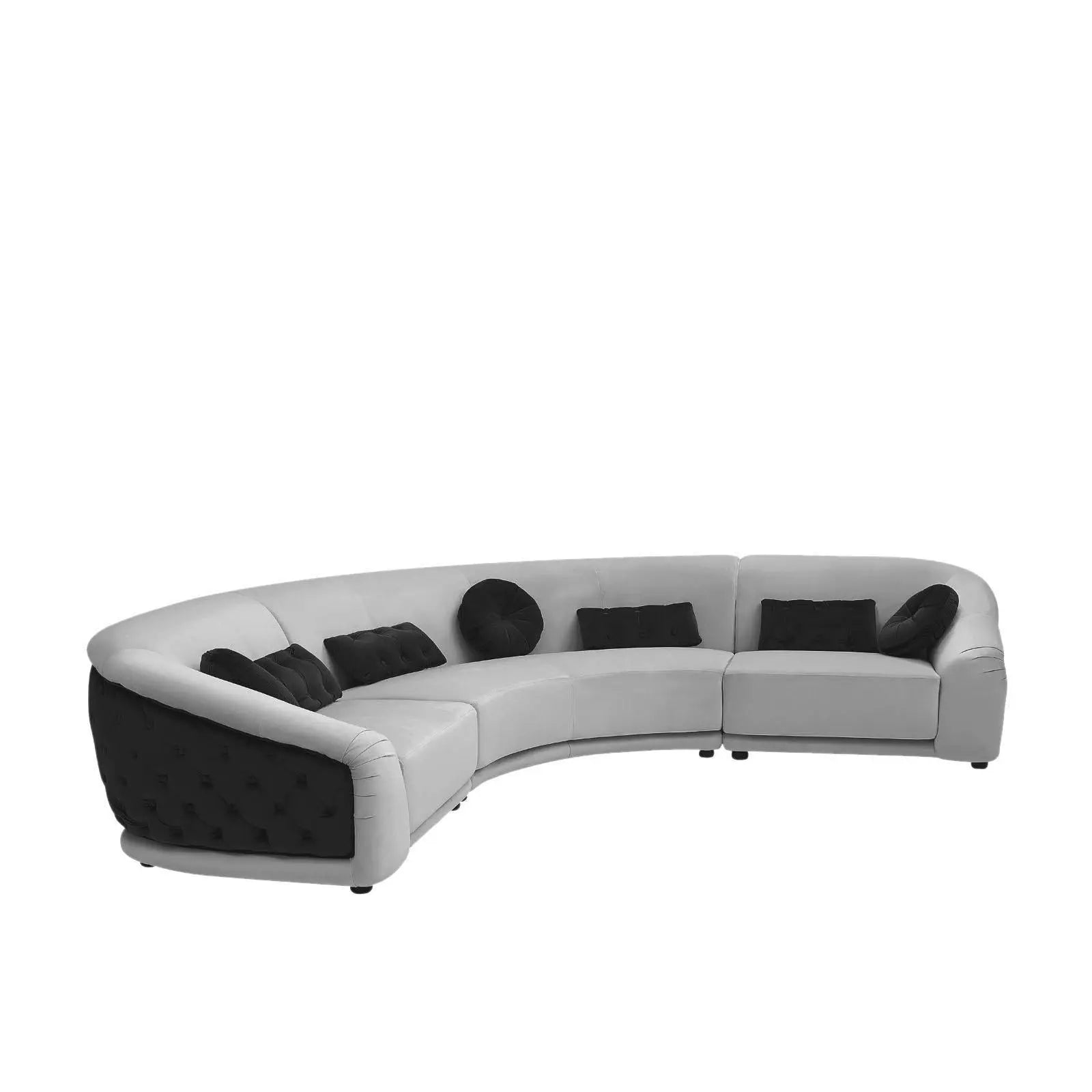 olivia light gray black stylish 7 sectional