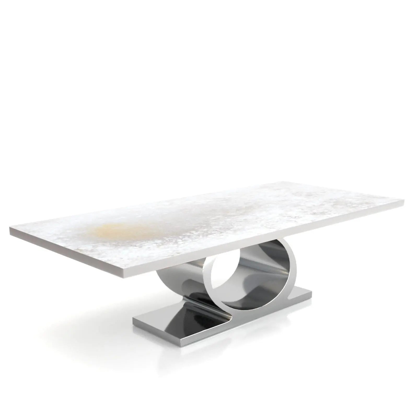 Onyx Silver White Art Top Large Dining Table