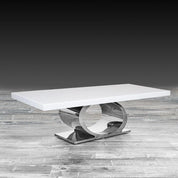 onyx white silver stylish coffee table