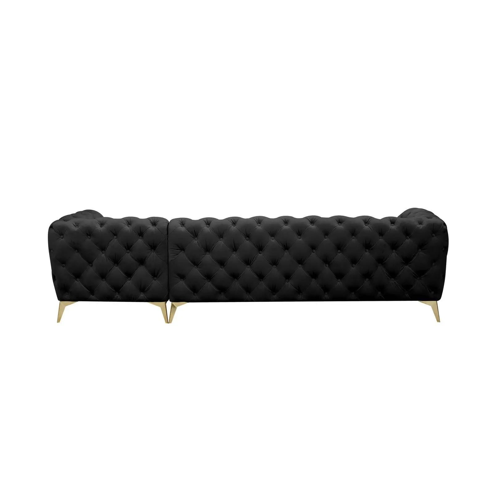 regina tgss left sofa chaise black luxury 7 sectional