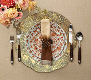 Dip Dye Napkin in Natural, Brown & Gold, Set of 4