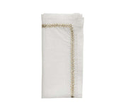 Jardin Napkin in White, Gold & Silver, Set Of 4
