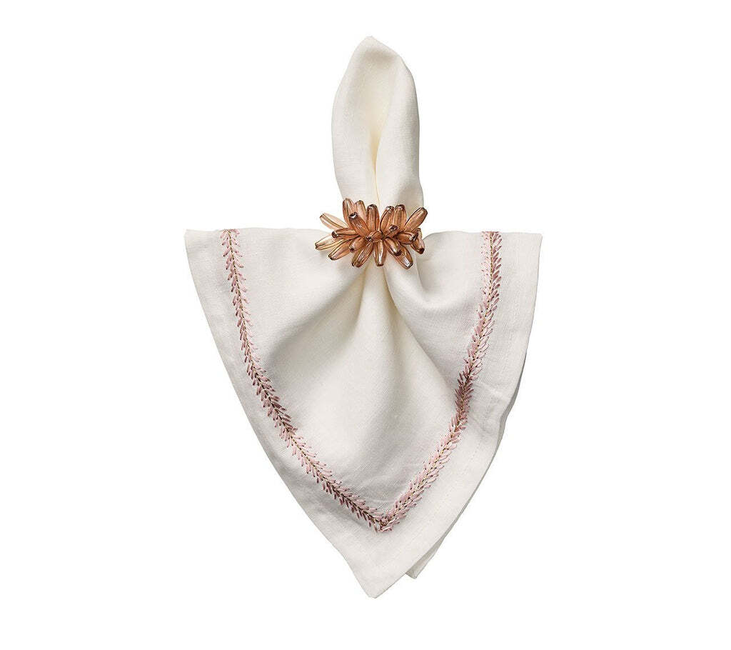 Jardin Napkin in White & Blush, Set of 4