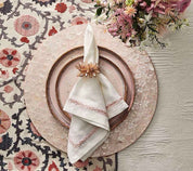 Jardin Napkin in White & Blush, Set of 4