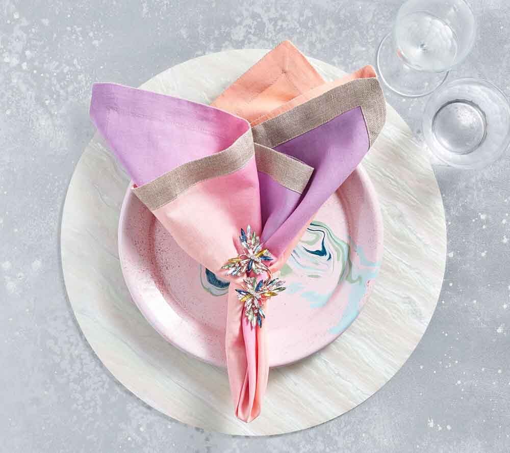 Dip Dye Napkin in Sorbet, Set of 4