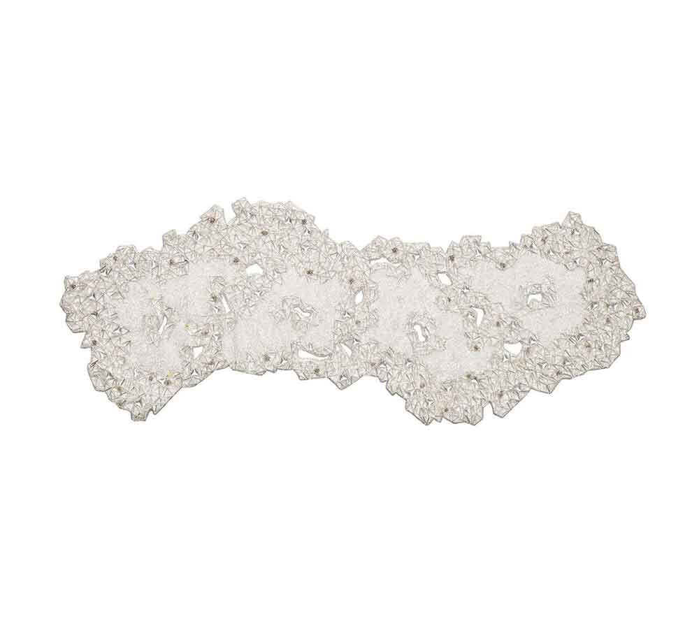 Frost Table Runner in Silver & Crystal