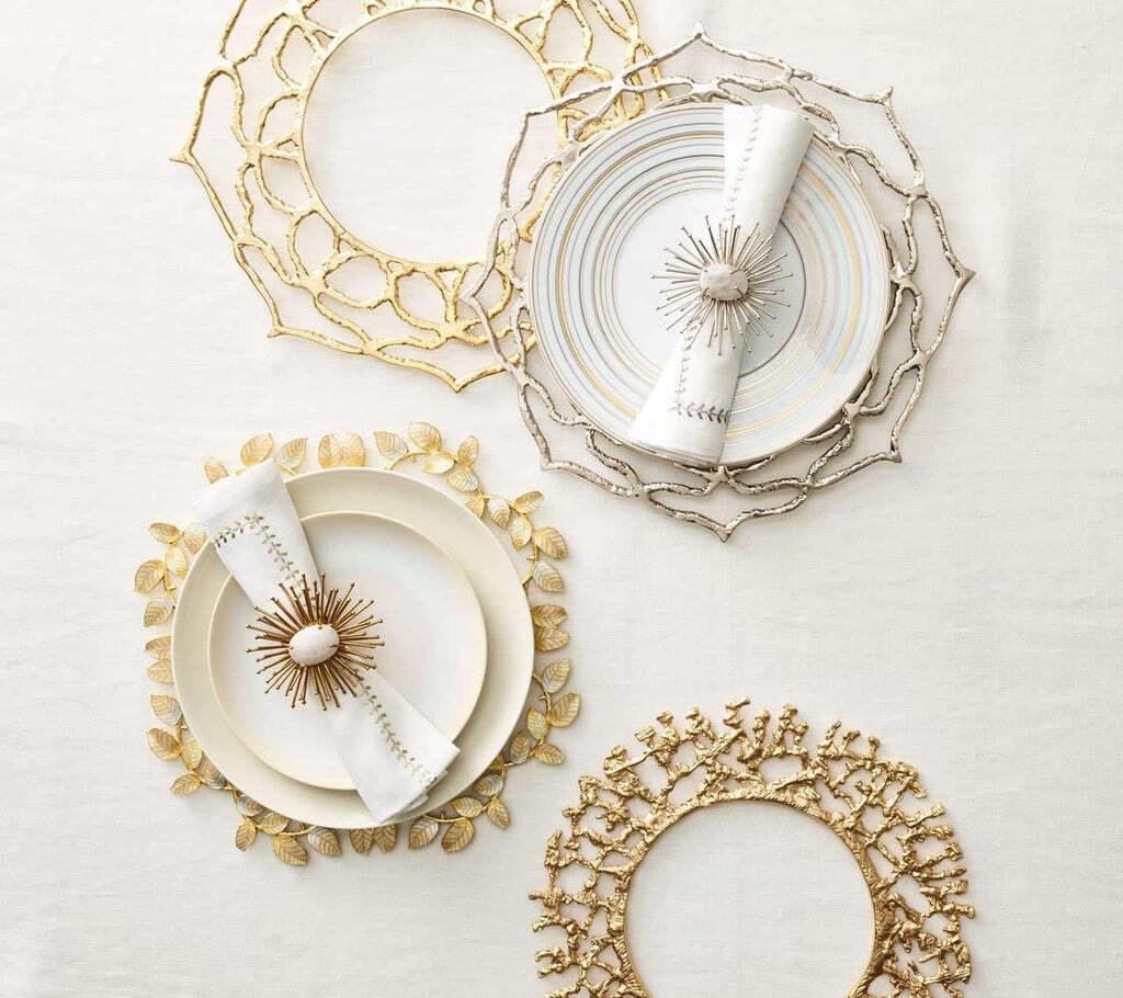 Laurel Charger in Gold & Silver, Set of 4