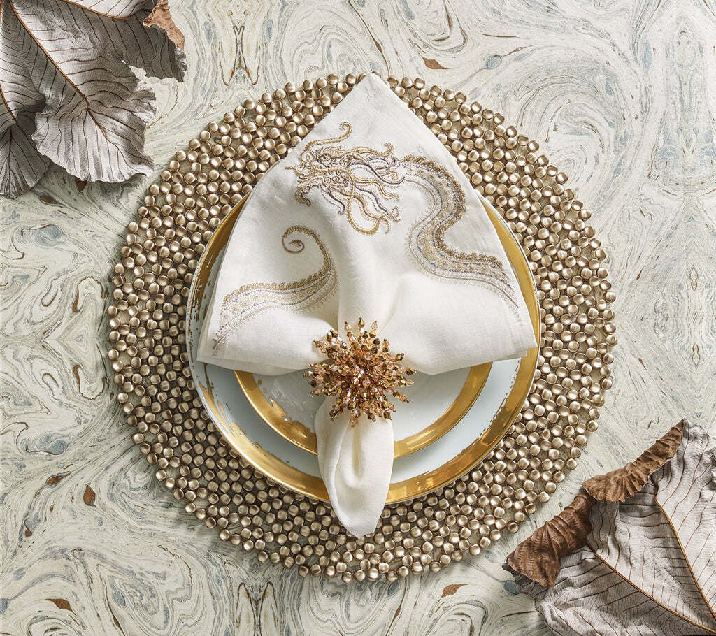 Gilded Channel Placemat in Gold, Set of 4