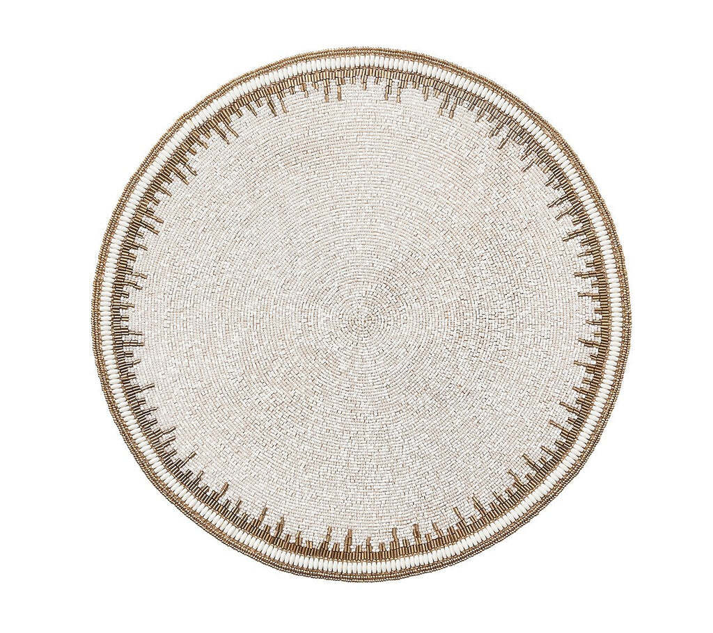 Enamor Placemat in White & Gold, Set of 4